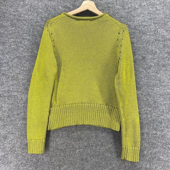 Banana Republic Sweater Pullover Women L Large Green Knit Long Sleeve Crew Neck - Picture 2 of 10